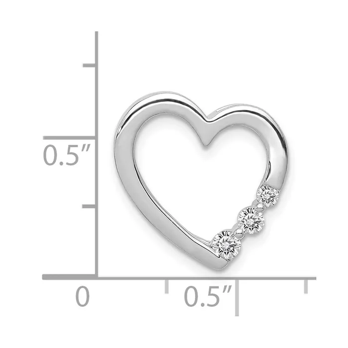 Goldia Necklaces Solid 14k White Gold 16ct Simulated CZ Heart Chain Slide