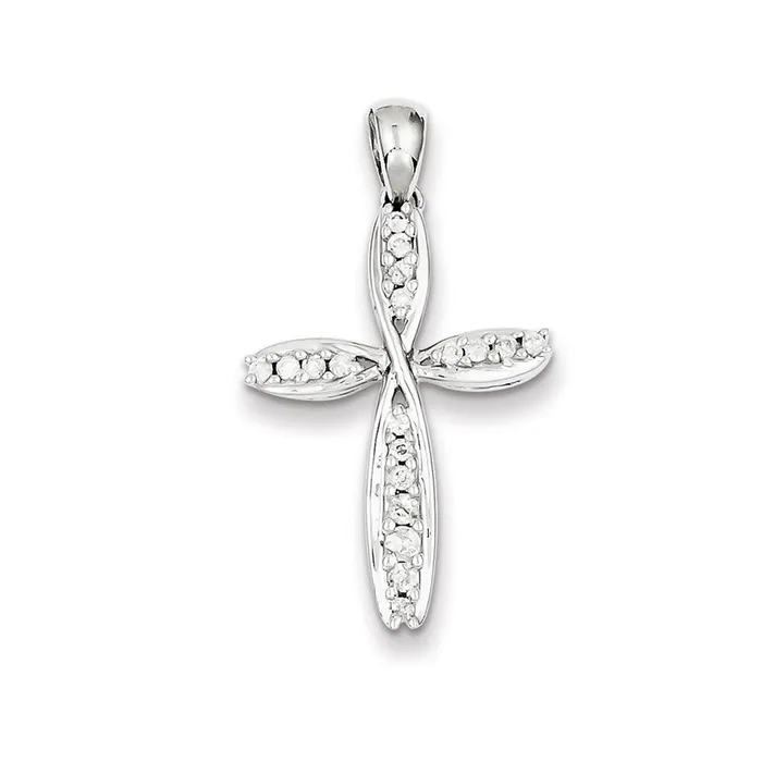 Goldia Necklaces Sterling Silver Diamond Cross Pendant