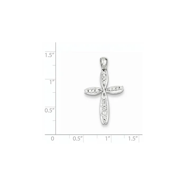 Goldia Necklaces Sterling Silver Diamond Cross Pendant