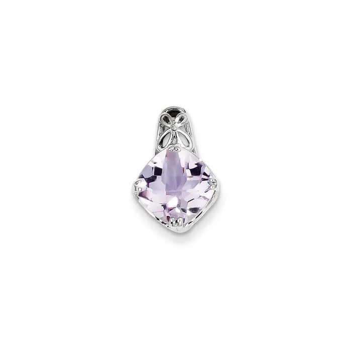 Goldia Necklaces Sterling Silver Pink Quartz Pendant