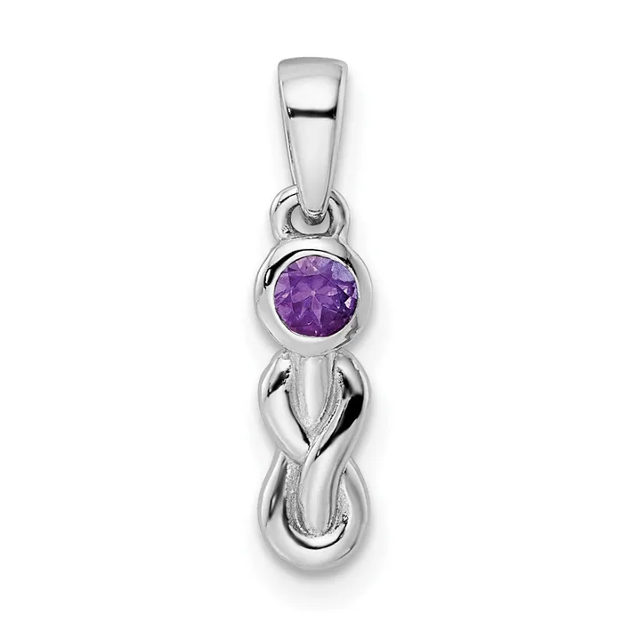 Goldia Necklaces Sterling Silver Rhodiumplated Amethyst Infinity Birthstone Pendant Goldia Necklaces Sterling Silver Rhodiumplated Amethyst Infinity Birthstone Pendant