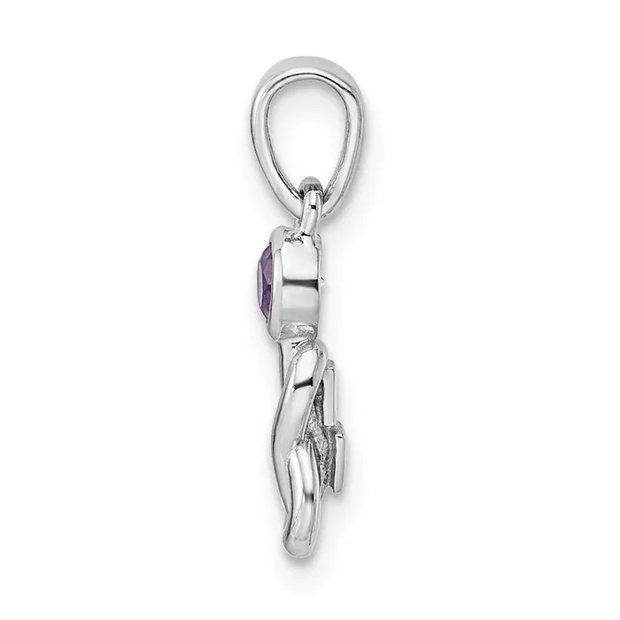 Goldia Necklaces Sterling Silver Rhodiumplated Amethyst Infinity Birthstone Pendant