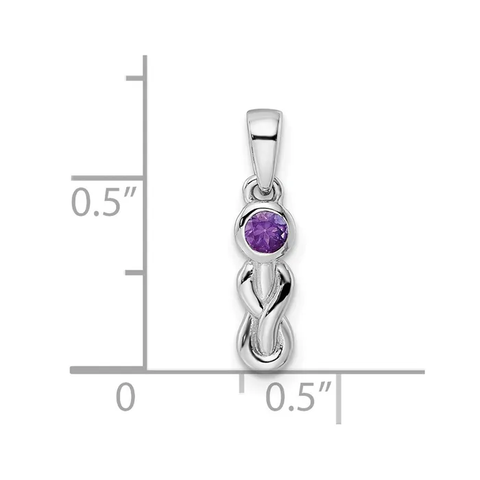 Goldia Necklaces Sterling Silver Rhodiumplated Amethyst Infinity Birthstone Pendant