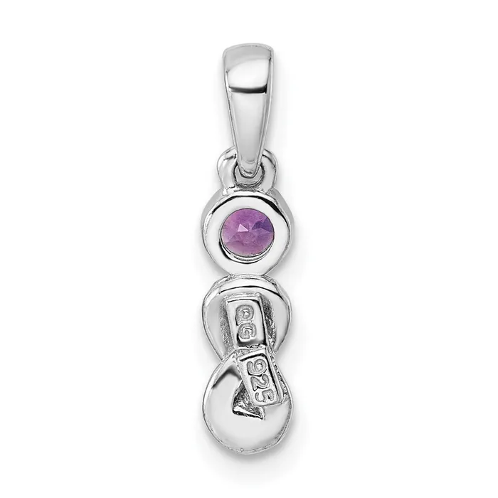 Goldia Necklaces Sterling Silver Rhodiumplated Amethyst Infinity Birthstone Pendant