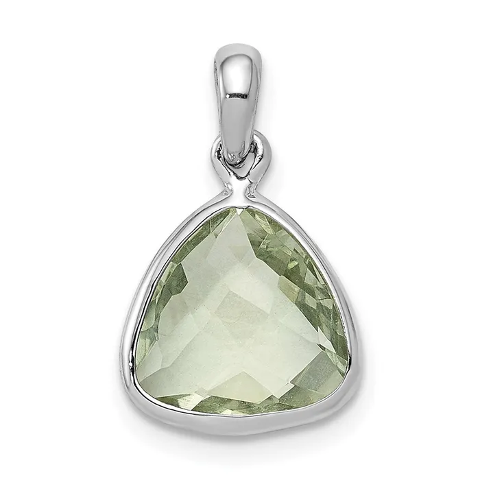 Goldia Necklaces Sterling Silver Rhodiumplated Green Quartz Pendant