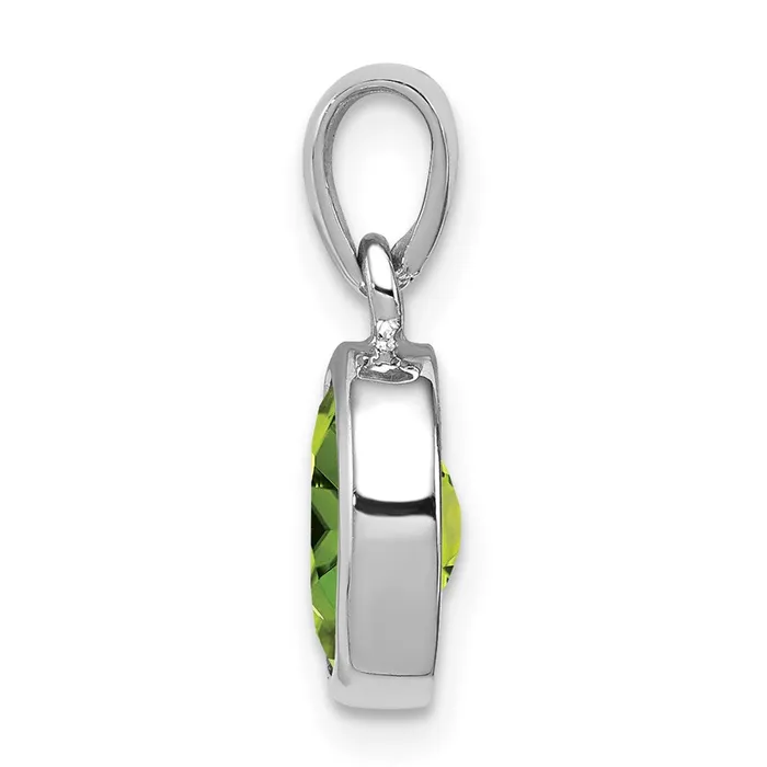 Goldia Necklaces Sterling Silver Rhodium Plated Peridot Pendant