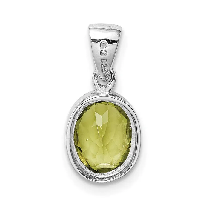 Goldia Necklaces Sterling Silver Rhodium Plated Peridot Pendant