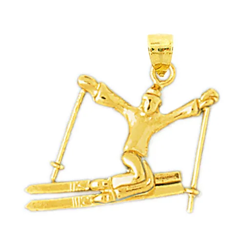 Goldia PreStyled Sets 14K Gold 22MM Skier Pendant