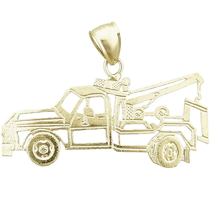 Goldia PreStyled Sets 14K Gold Outlined Tow Truck Pendant