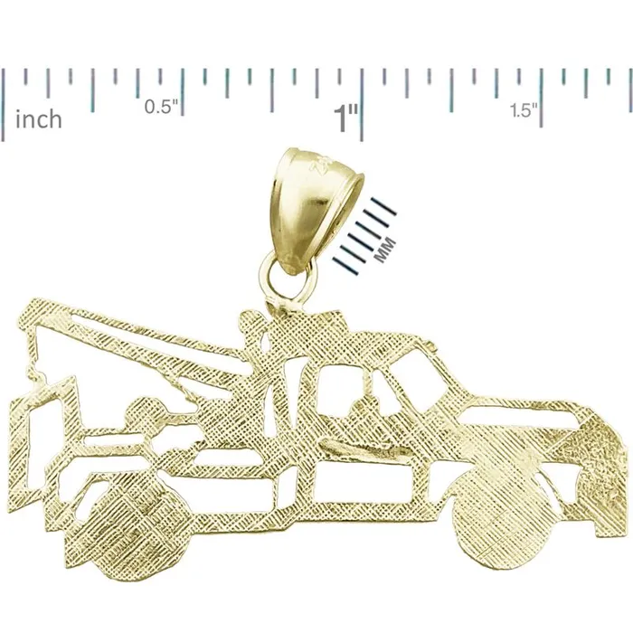 Goldia PreStyled Sets 14K Gold Outlined Tow Truck Pendant