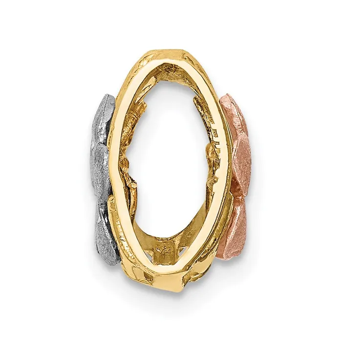 Goldia PreStyled Sets 14k TriColor Gold Reversible Plumeria Slide