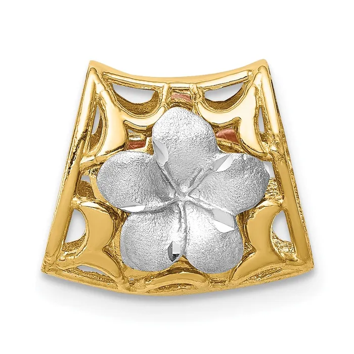 Goldia PreStyled Sets 14k TriColor Gold Reversible Plumeria Slide