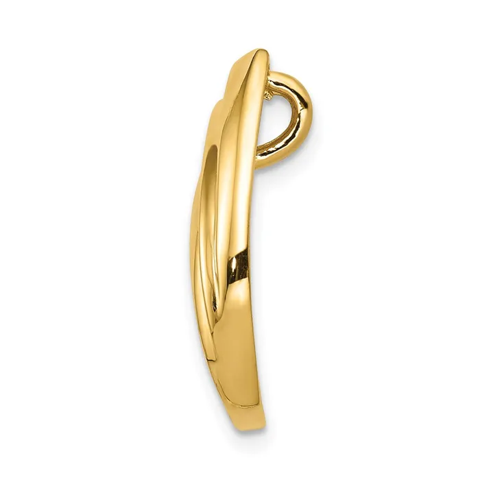 Goldia PreStyled Sets 14K Yellow Gold 14mm AA Real Diamond Fancy Teardrop Chain Slide