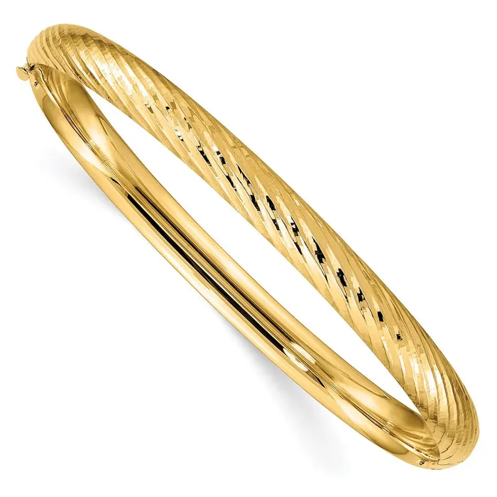 Goldia PreStyled Sets 14k Yellow Gold 416 Textured Hinged Bangle