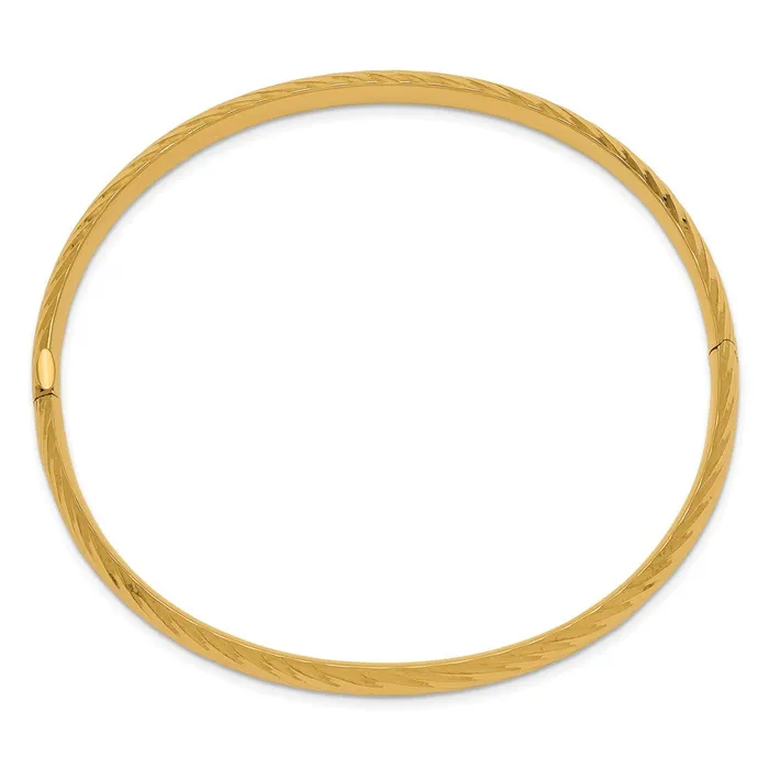 Goldia PreStyled Sets 14k Yellow Gold 416 Textured Hinged Bangle