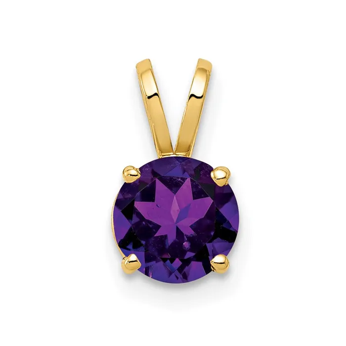 Goldia PreStyled Sets 14K Yellow Gold 6mm Amethyst Checker pendant