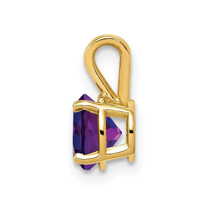 Goldia PreStyled Sets 14K Yellow Gold 6mm Amethyst Checker pendant