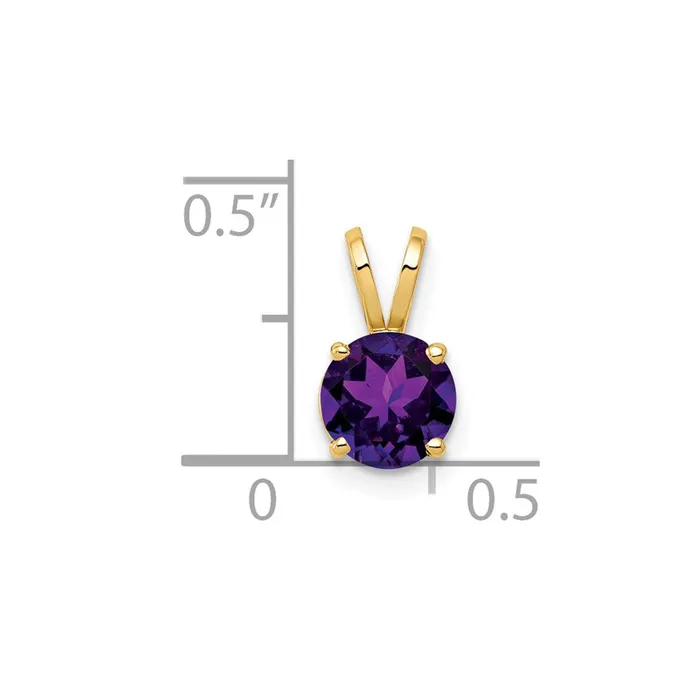 Goldia PreStyled Sets 14K Yellow Gold 6mm Amethyst Checker pendant