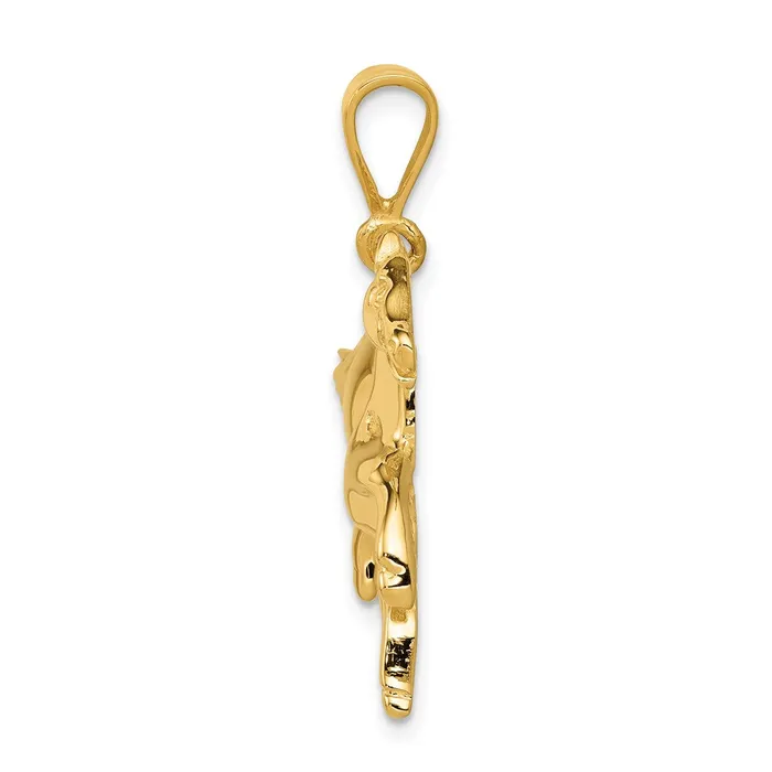 Goldia PreStyled Sets 14k Yellow Gold Solid Polished OpenBacked Horse Pendant
