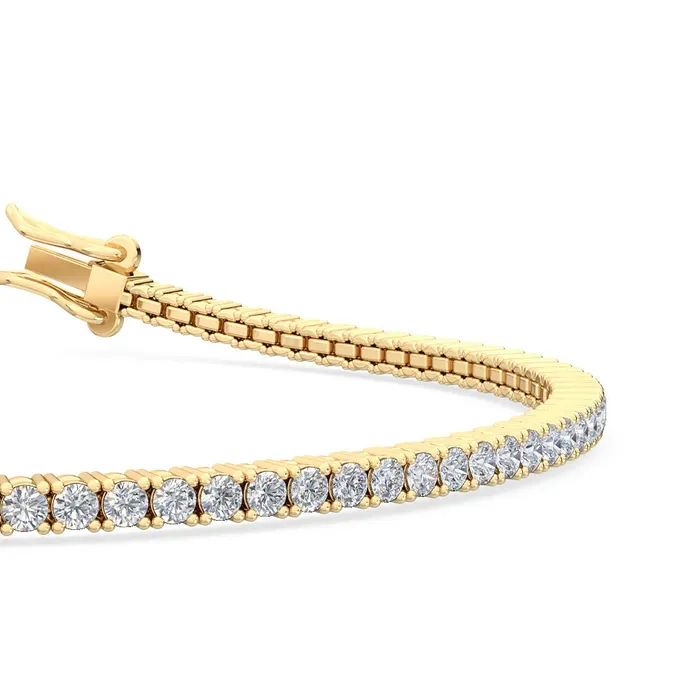 Goldia PreStyled Sets 30 ct tw Classic FourProng Natural Diamond Tennis Anklet in 18K Yellow Gold