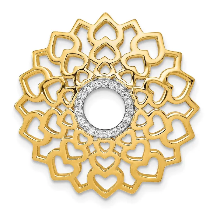 Goldia PreStyled Sets Solid 14k Yellow Gold 110ct Simulated CZ SahasraraCrown ChaKra Chain Slide