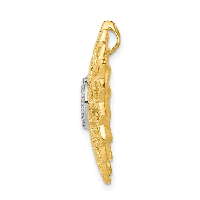 Goldia PreStyled Sets Solid 14k Yellow Gold 110ct Simulated CZ SahasraraCrown ChaKra Chain Slide