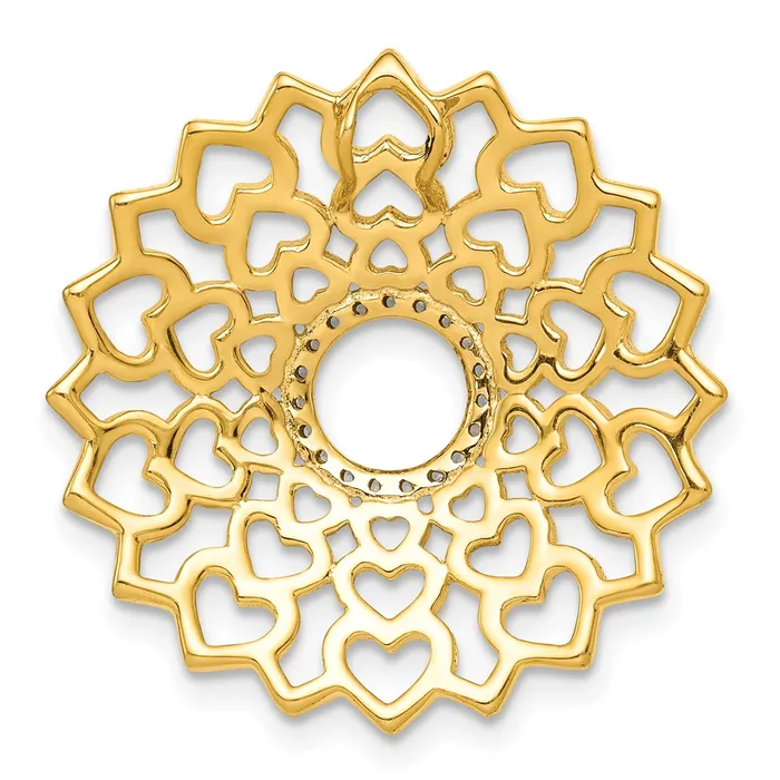 Goldia PreStyled Sets Solid 14k Yellow Gold 110ct Simulated CZ SahasraraCrown ChaKra Chain Slide