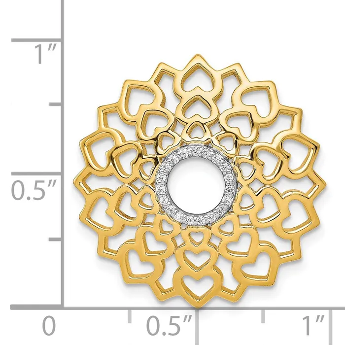 Goldia PreStyled Sets Solid 14k Yellow Gold 110ct Simulated CZ SahasraraCrown ChaKra Chain Slide