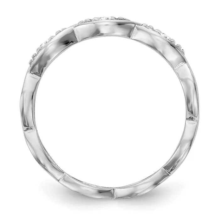 Goldia Rings 010ct CZ Solid Real 14K White Gold Wedding Band Ring