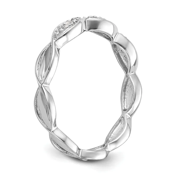Goldia Rings 010ct CZ Solid Real 14K White Gold Wedding Band Ring