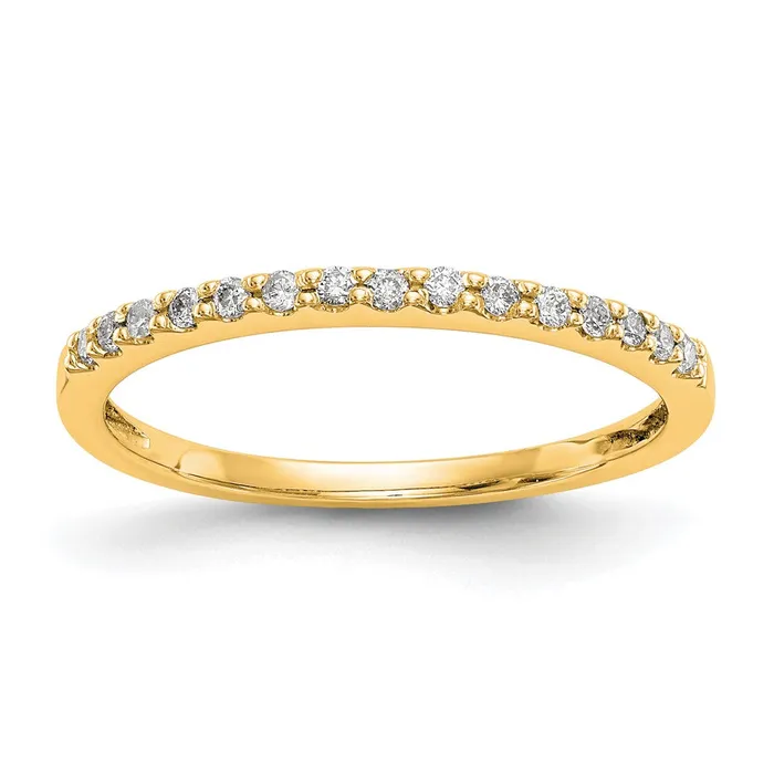 Goldia Rings 012ct CZ Solid Real 14K Yellow Gold Wedding Band Ring