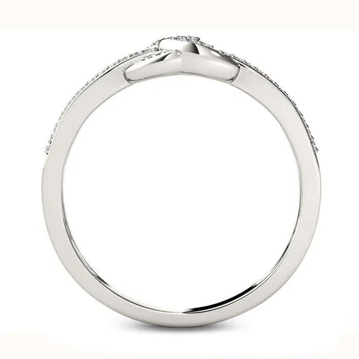 Goldia Rings 013 CT TW Natural Diamond Interlocking Circles Ring in Solid 10K White Gold Goldia Rings 013 CT TW Natural Diamond Interlocking Circles Ring in Solid 10K White Gold