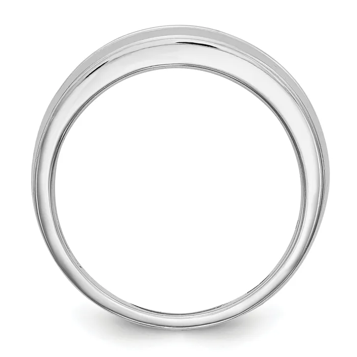 Goldia Rings 013ct CZ Solid Real 14K White Gold Mens Wedding Band Ring