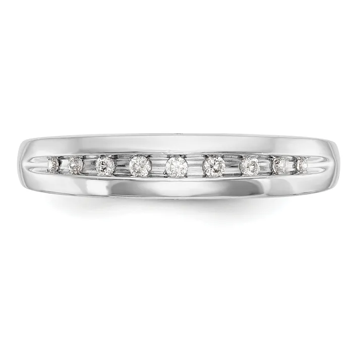 Goldia Rings 013ct CZ Solid Real 14K White Gold Mens Wedding Band Ring