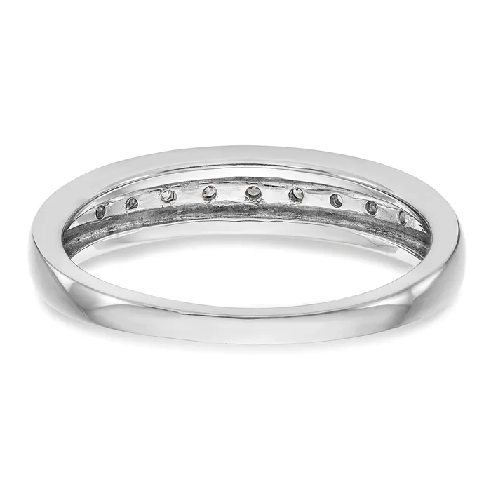 Goldia Rings 013ct CZ Solid Real 14K White Gold Mens Wedding Band Ring