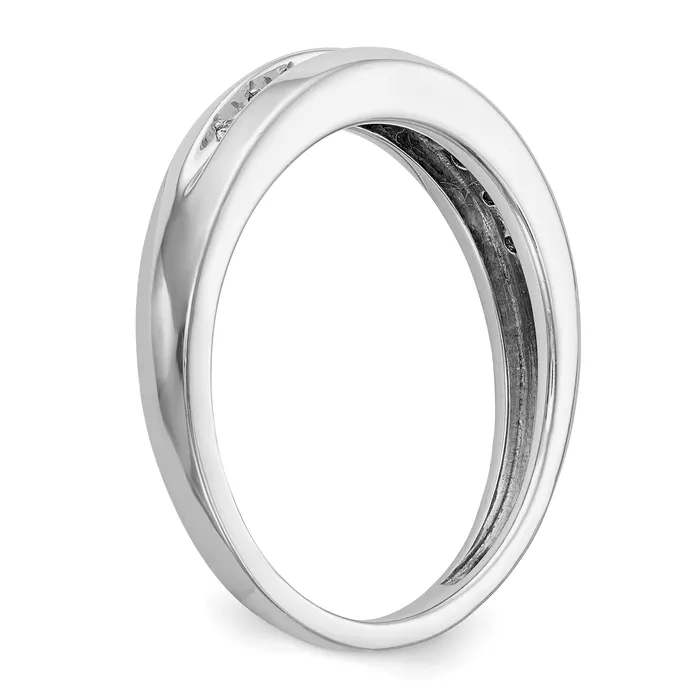 Goldia Rings 013ct CZ Solid Real 14K White Gold Mens Wedding Band Ring