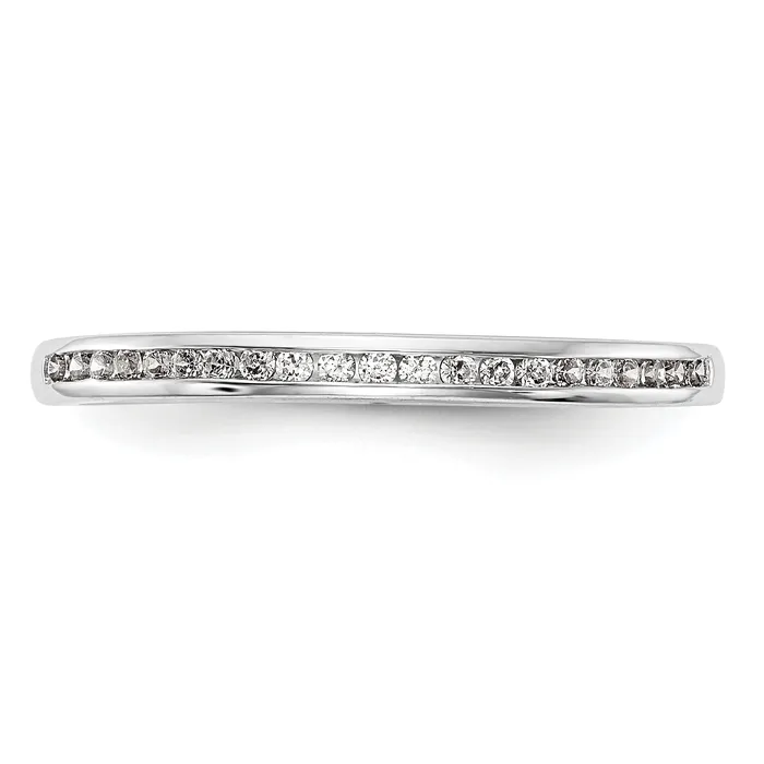 Goldia Rings 013ct CZ Solid Real 14K White Gold Wedding Wedding Band Ring