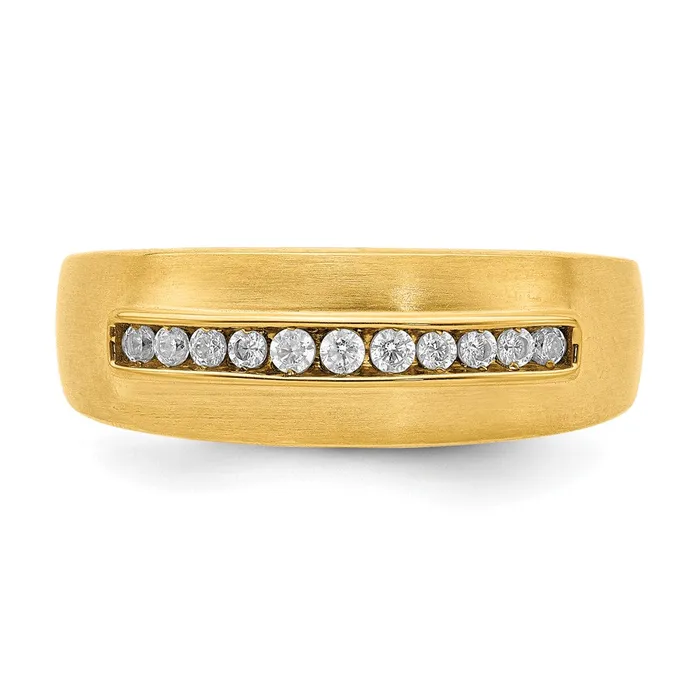 Goldia Rings 023ct CZ Solid Real 14k Mens Wedding Band Ring