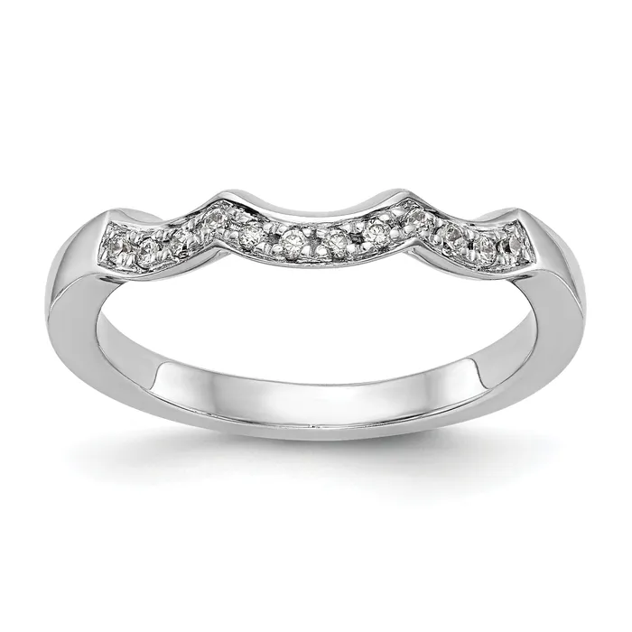 Goldia Rings 024ct CZ Solid Real 14k White Gold Wedding Wedding Band Ring