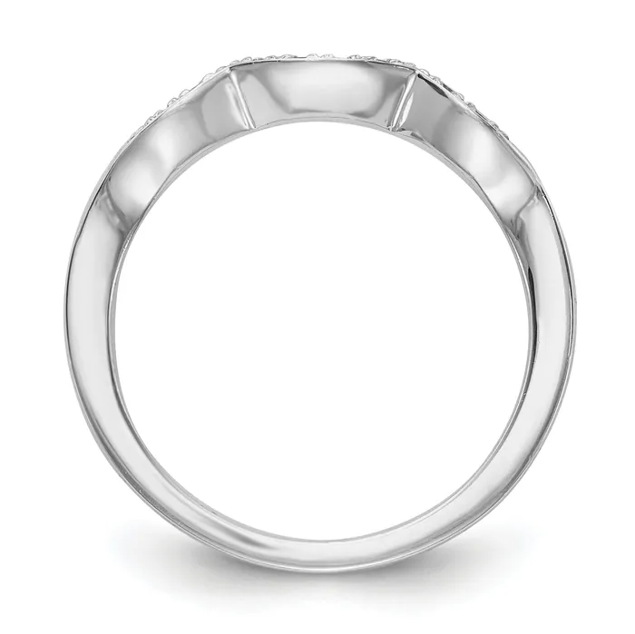 Goldia Rings 024ct CZ Solid Real 14k White Gold Wedding Wedding Band Ring