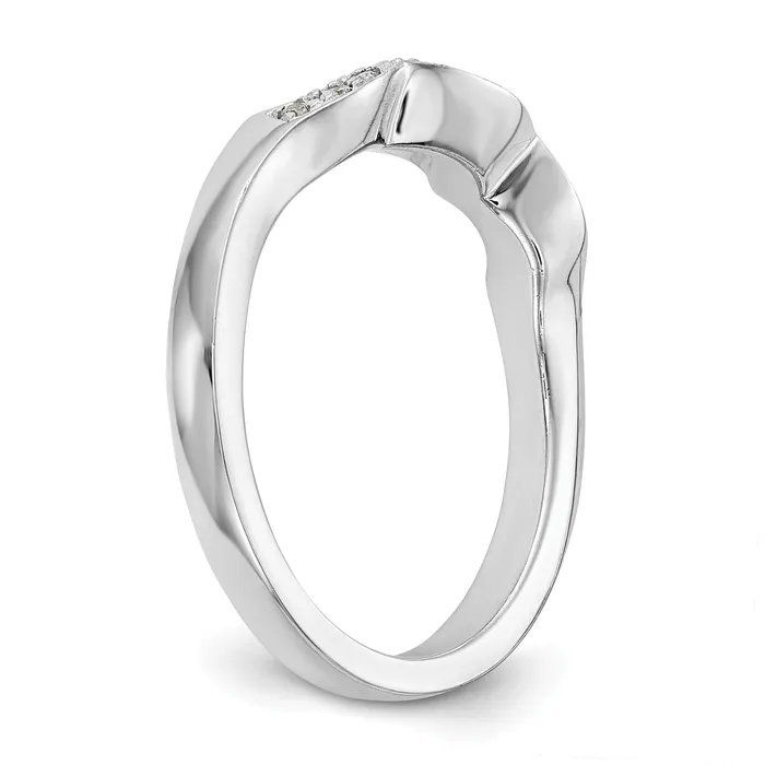 Goldia Rings 024ct CZ Solid Real 14k White Gold Wedding Wedding Band Ring