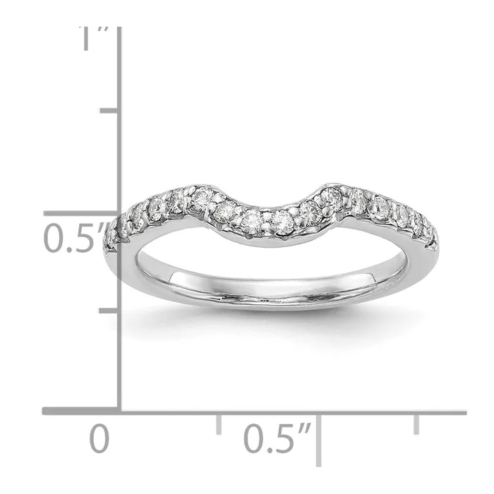 Goldia Rings 024ct CZ Solid Real 14k White Gold Wedding Wedding Band Ring