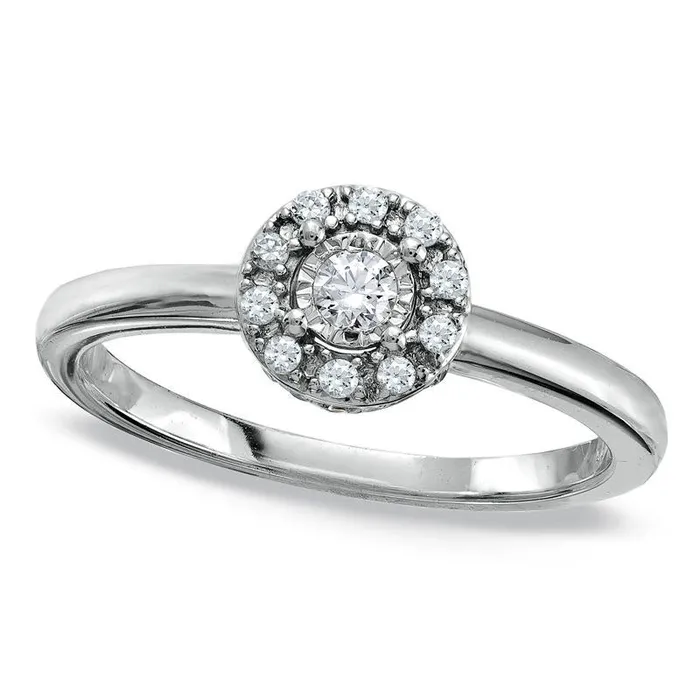 Goldia Rings 025 CT TW Composite Natural Diamond Frame Ring in Solid 10K White Gold Goldia Rings 025 CT TW Composite Natural Diamond Frame Ring in Solid 10K White Gold