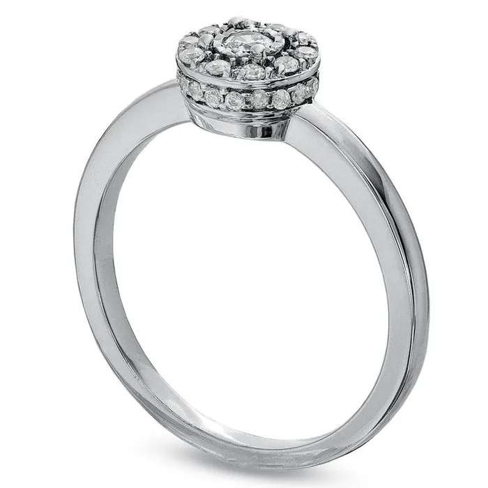 Goldia Rings 025 CT TW Composite Natural Diamond Frame Ring in Solid 10K White Gold Goldia Rings 025 CT TW Composite Natural Diamond Frame Ring in Solid 10K White Gold