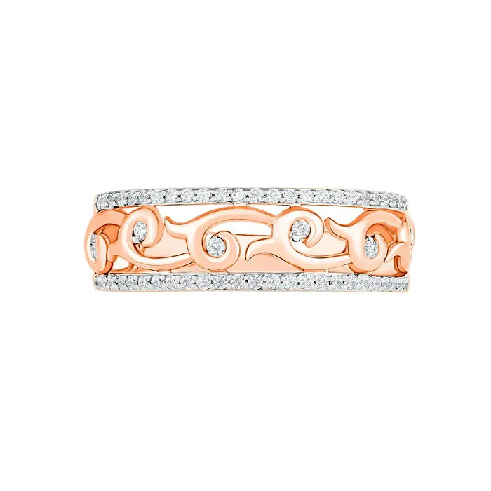 Goldia Rings 025 CT TW Natural Diamond Vine Ring in Solid 10K Rose Gold Goldia Rings 025 CT TW Natural Diamond Vine Ring in Solid 10K Rose Gold