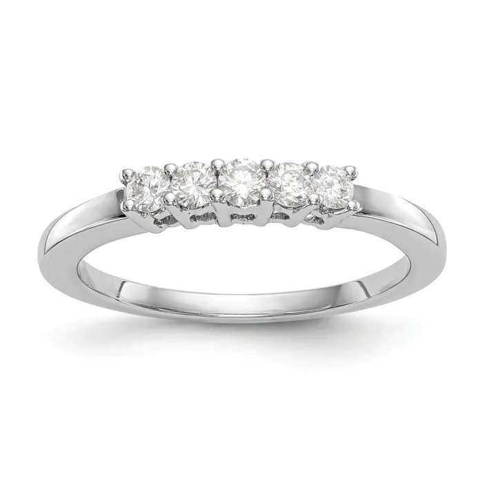 Goldia Rings 025ct CZ Solid Real 14K White Gold Wedding Wedding Band Ring