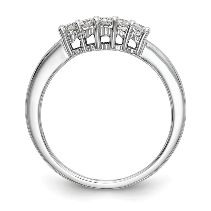 Goldia Rings 025ct CZ Solid Real 14K White Gold Wedding Wedding Band Ring