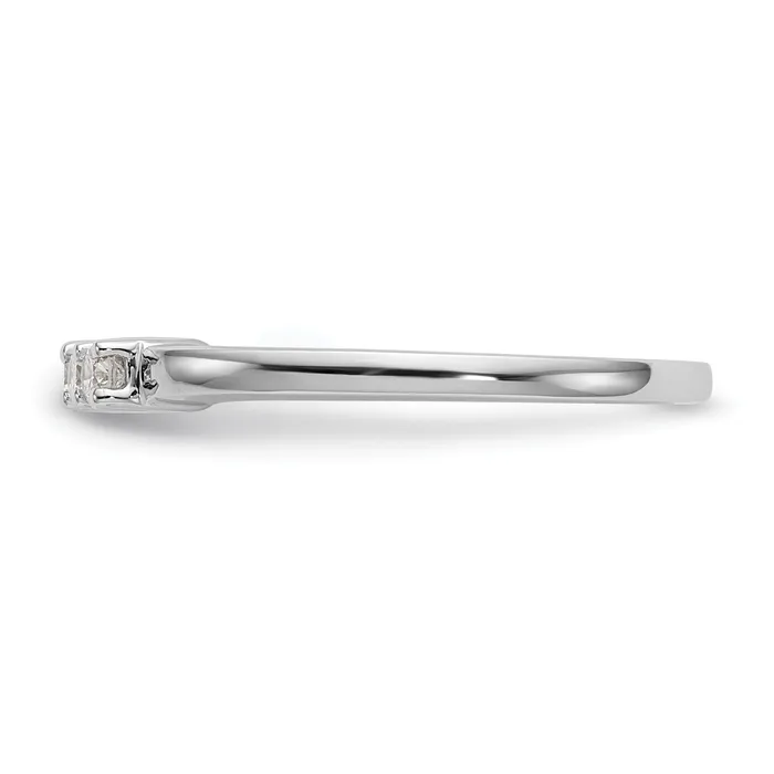 Goldia Rings 025ct CZ Solid Real 14K White Gold Wedding Wedding Band Ring