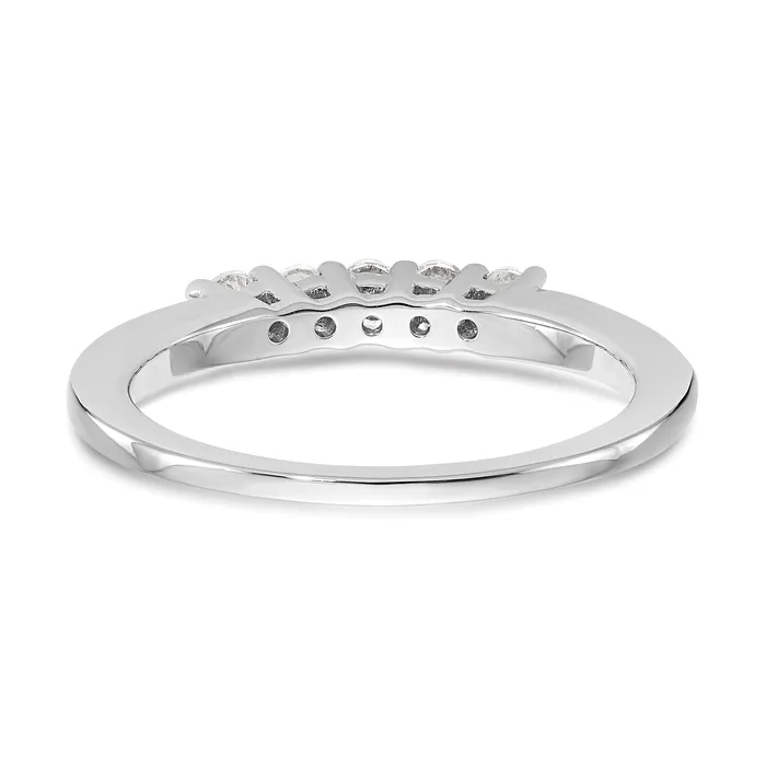 Goldia Rings 025ct CZ Solid Real 14K White Gold Wedding Wedding Band Ring