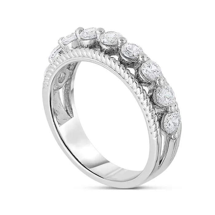 Goldia Rings 050 CT TW Natural Diamond Anniversary Band in Solid 14K White Gold Goldia Rings 050 CT TW Natural Diamond Anniversary Band in Solid 14K White Gold